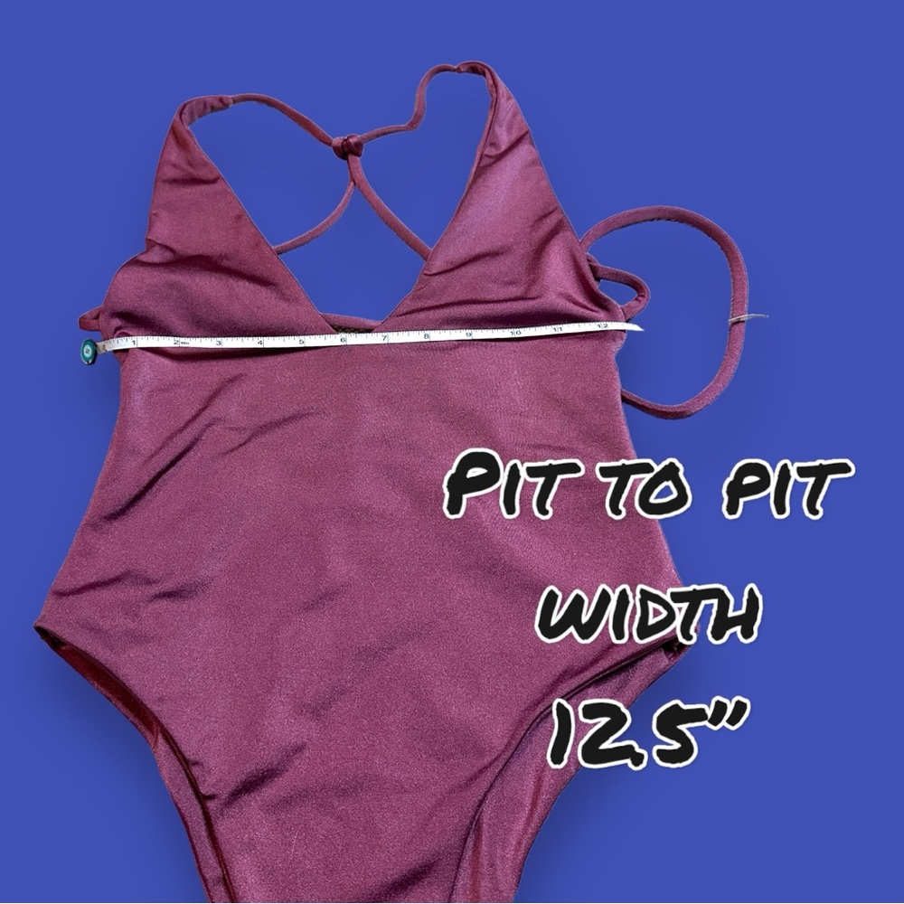 NWOT Jouse De Sable X REVOLVE Amber One Piece in metallic light plum. Size XS 🌴 - Picture 5 of 9